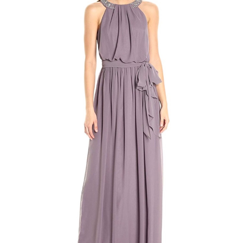 Lavender Embellished Halter Gown